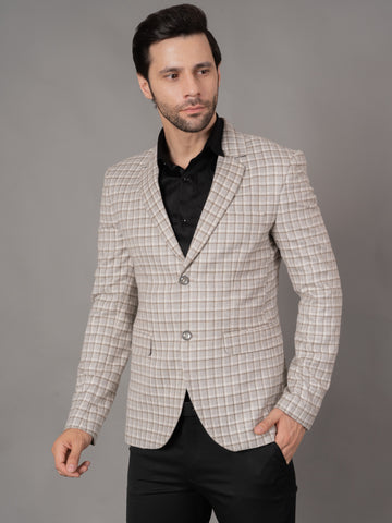 SINGLE BREASTED TWEED BLAZER ( CREAM )