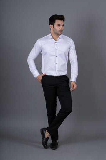 MEN'S COTTON SATIN SHIRT ( WHITE )