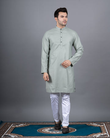 MEN'S SOLID KURTA (GREEN)