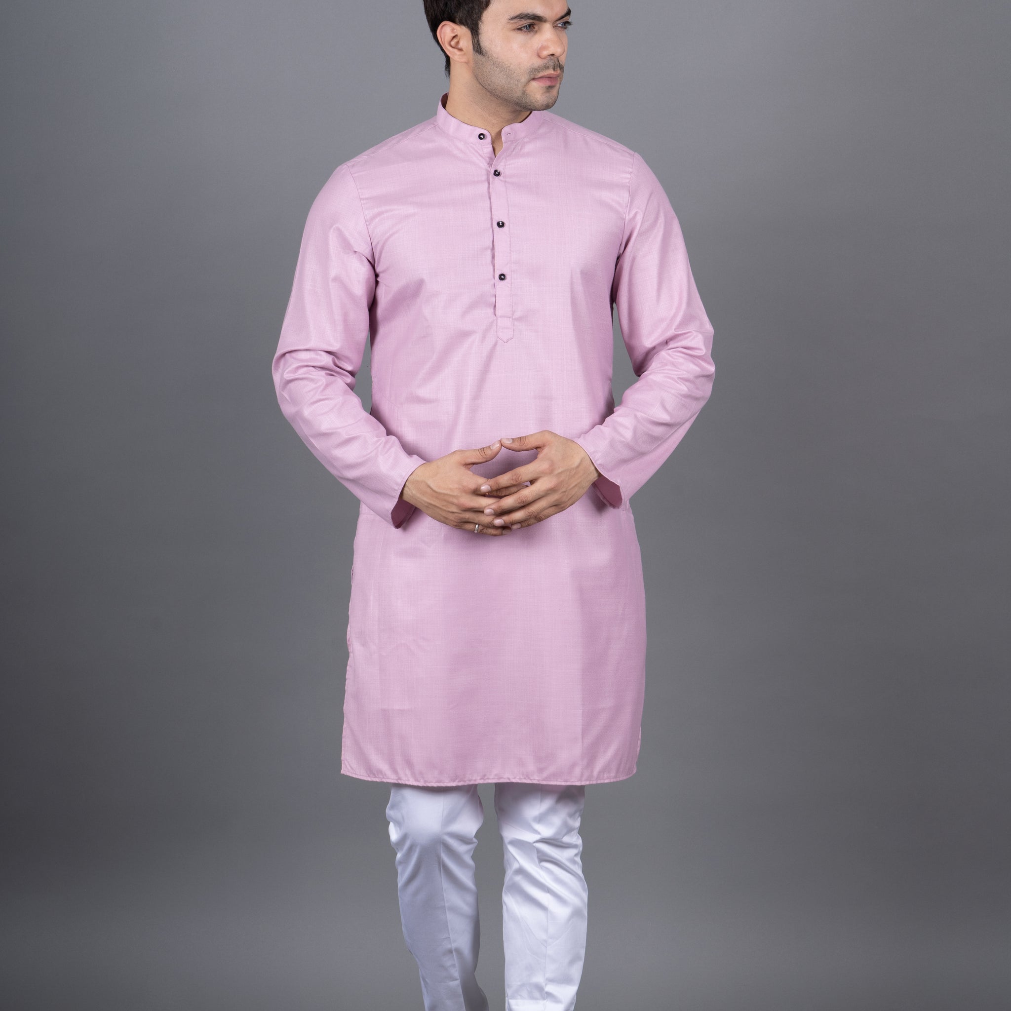 MEN'S SOLID KURTA (PINK)