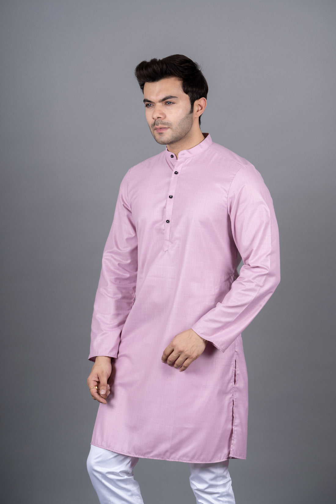 MEN'S SOLID KURTA (PINK)