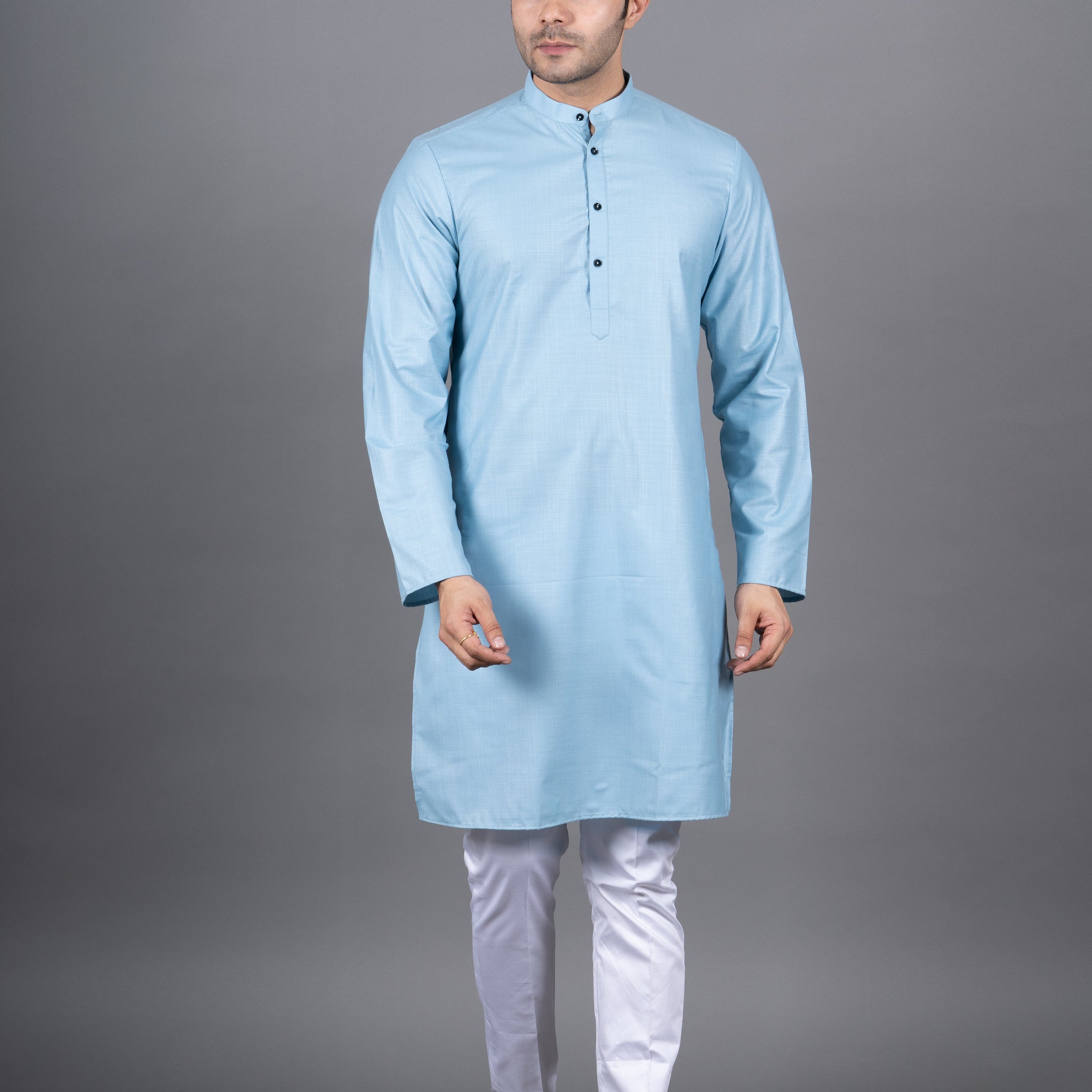 MEN'S SOLID KURTA (BLUE)