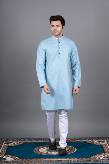 MEN'S SOLID KURTA (BLUE)