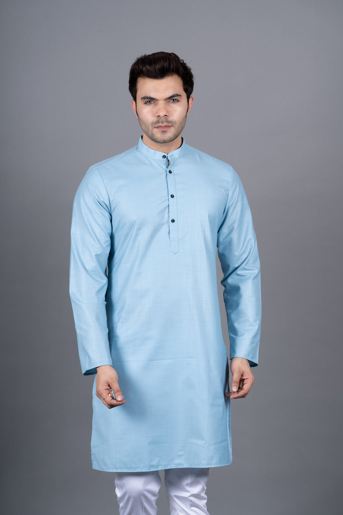 MEN'S SOLID KURTA (BLUE)