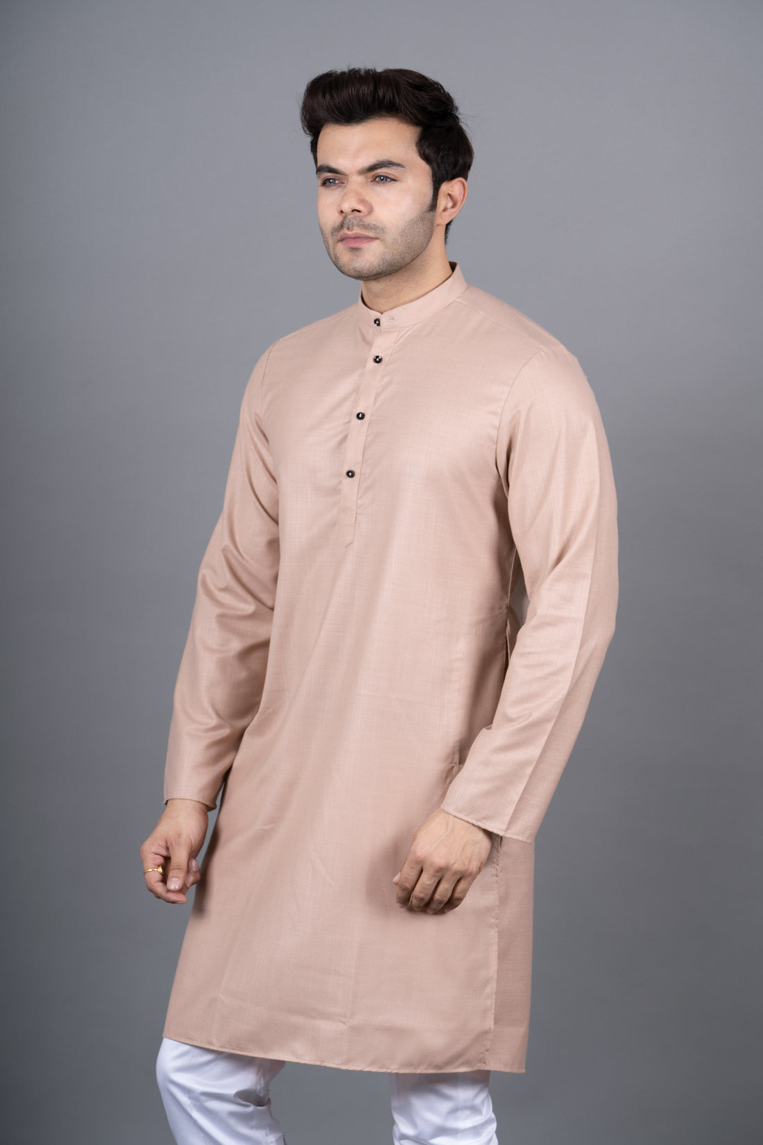 MEN'S SOLID KURTA (PEACH)