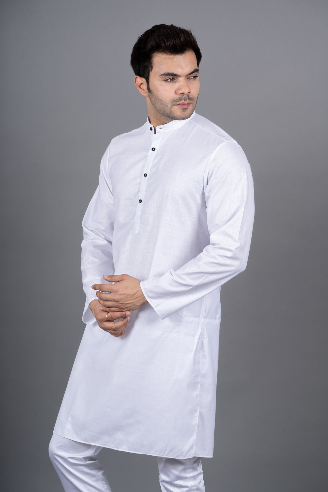 MEN'S SOLID KURTA (WHITE)